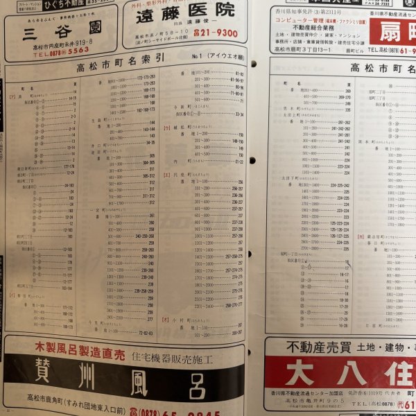 画像4: ゼンリン住宅地図 高松市（附.男木島・女木島）株式会社ゼンリン 大迫忍 昭和62年 香川県 (4)