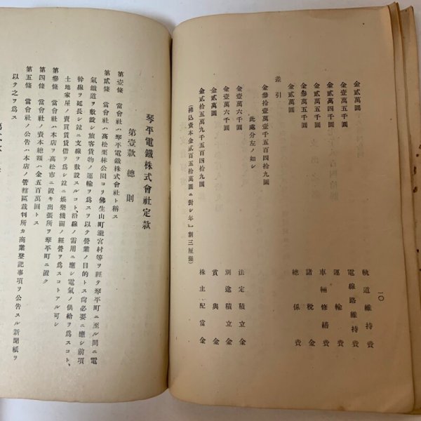 画像5: 琴平電鉄株式会社 設立趣意書 起業目論見書 建設費概算書 収支予算書 定款  (5)